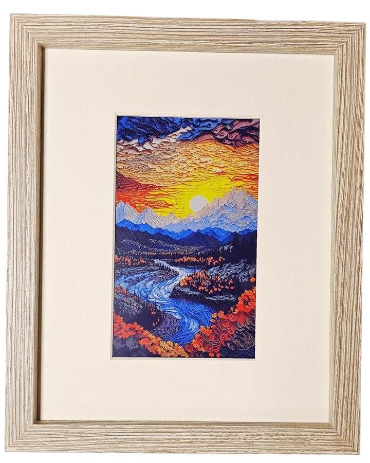 CanvasBT frame with a mountain-sunset print